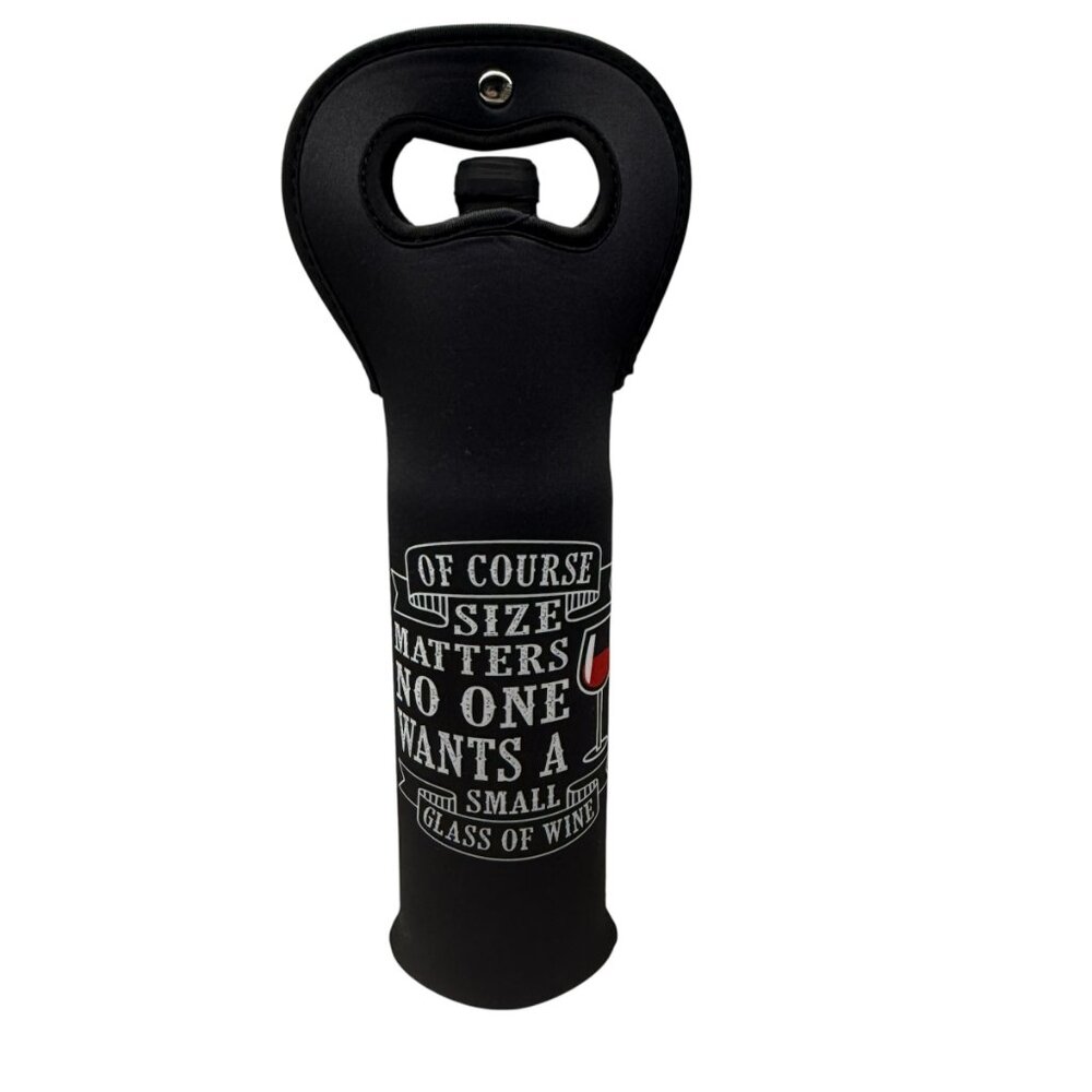 Made Easy Kit “Of‎ Course Size Matters” Neoprene Funny Wine Bottle Cover - Picture 2 of 3